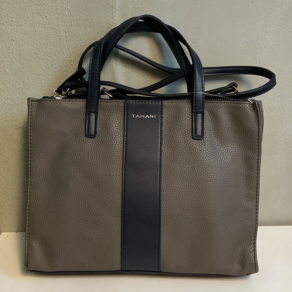 Tahari Women’s Bag in Gray and Navy 0079